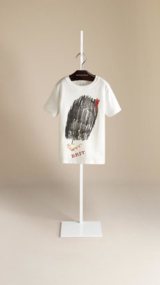 Burberry Bearskin Hat Graphic Cotton T-shirt