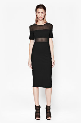 French Connection Linear Mesh Midi Dress