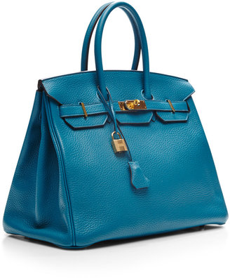 Hermes Heritage Auctions Special Collection 35Cm Blue Izmir Clemence Birkin