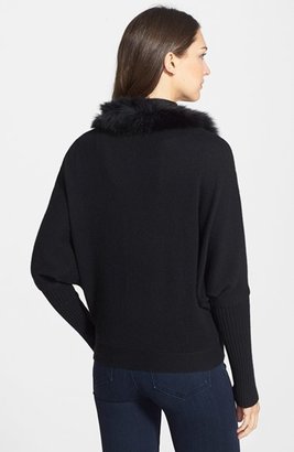 Sofia Cashmere Cowl Neck Cashmere Sweater with Genuine Fox Fur