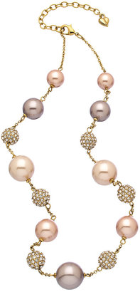 Carolee Gold Multi-color Pearl and Crystal Sphere Necklace