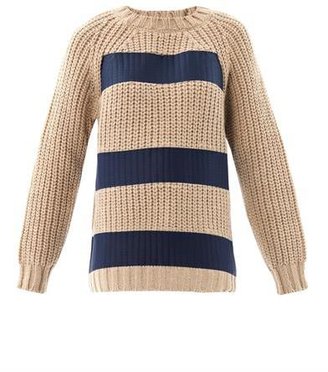 MSGM Printed stripe chunky-knit sweater
