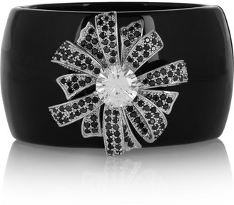 Kenneth Jay Lane Acetate and silver-tone cubic zirconia bangle