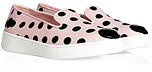 Hogan KATIE GRAND LOVES Patent Leather/Canvas Polka Dot Slip-Ons