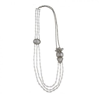 Erickson Beamon Rocks - Silvertone Arcade Crystal Long Beaded Necklace