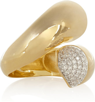 Noir Gold-tone pavé cubic zirconia ring