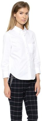 Band Of Outsiders Pique Cropped Sleeve Shirt