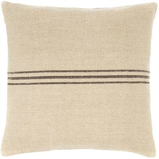 Linea Linen stripe cushion, black