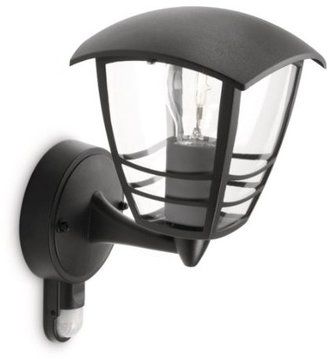 Philips MyGarden Creek Outdoor Wall Light Black (Requires 1 x 60 Watts E27 Bulb)