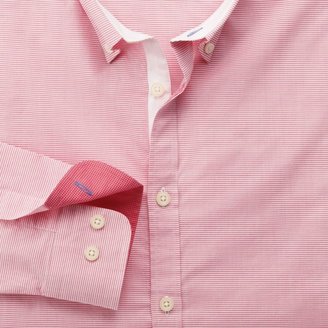 Charles Tyrwhitt Pink horizontal stripe extra slim fit weekend shirt