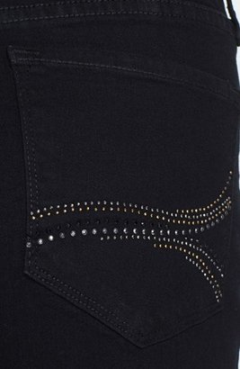 NYDJ 'Barbara' Stretch Bootcut Jeans (Black) (Petite)