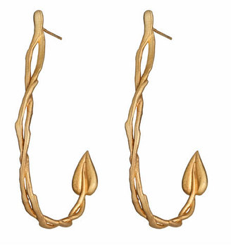 Agrigento Designs Leaf Loop Earrings in Gold