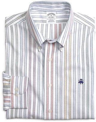Brooks Brothers Non-Iron Slim Fit Framed Multistripe Sport Shirt