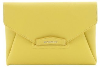 Givenchy yellow leather 'Antigona' envelope clutch