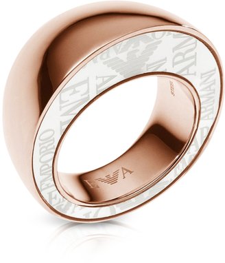 Emporio Armani Rose Goldtone Stainless Steel Ring