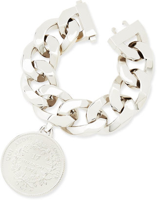 Givenchy Silvertone Medallion Bracelet