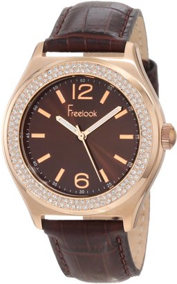 Freelook Women's HA1213RG-2 Rg Case Sunray Brown Dial Swarovski Bezel Watch
