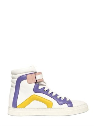 Pierre Hardy 20mm Leather Zipped High Top Sneakers