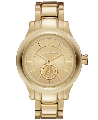 Karl Lagerfeld Paris Unisex Chain Gold Ion-Plated Stainless Steel Bracelet Watch 40mm KL1217