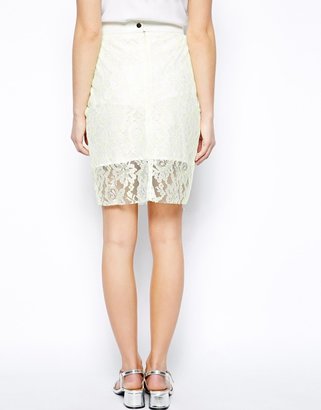 Jovonnista Manos Lace Skirt with Neon Highlight