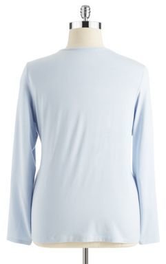 Lord & Taylor Plus Jersey Crew Neck Top
