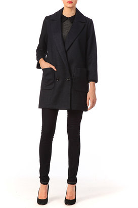 Only Mid coats - pauline 3/4 wool coat otw - Blue / Navy