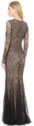 Vera Wang Collection Lace Godet Mermaid Gown