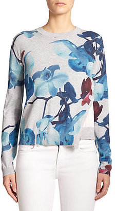 Yigal Azrouel Orchid-Print Layered Sweater