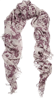 Chan Luu Floral-print cashmere and silk-blend scarf