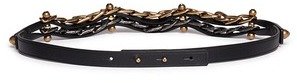 Nobrand Chain and crystal nutbolt leather belt