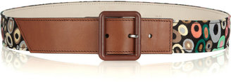M Missoni Printed canvas and leather belt
