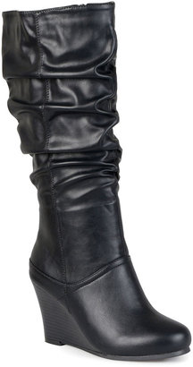 Journee Collection Hana Womens Slouch Wedge Heel Boots