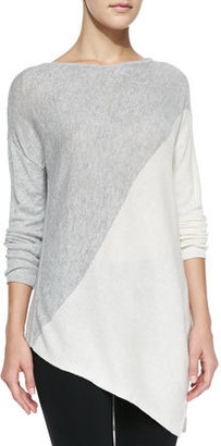 Alice + Olivia Asymmetric Colorblocked Pullover Sweater