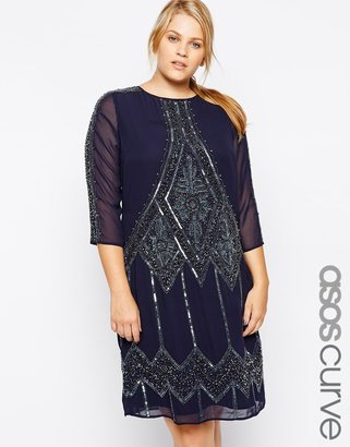 ASOS CURVE Exclusive Shift Dress With Embellishment