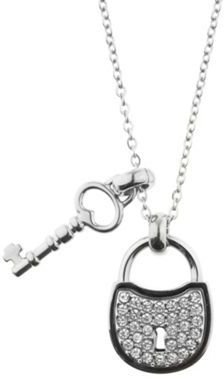 Fossil Silver key and lock necklace