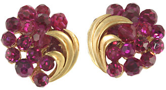 Alice Joseph Vintage Trifari Diamante Cluster Pendant and Earrings Set, Fuchsia