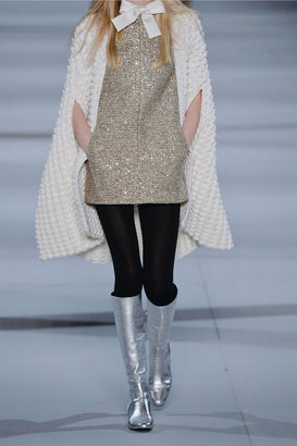 Saint Laurent Sequin-embellished metallic tweed mini dress