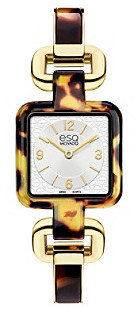 Movado ESQ Women's StatusTM Tortoise/Goldtone Bangle Watch with White Dial