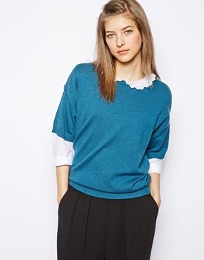 NW3 by Hobbs Country Sweater in Oversized Fit - Teal