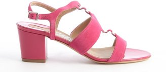 Ferragamo pink suede strappy 'Petronilla' sandals