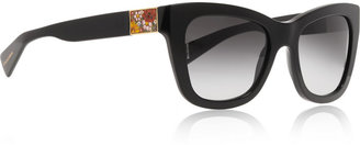 Dolce & Gabbana Mosaico cat-eye embellished acetate sunglasses