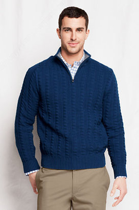 Lands' End Men's Drifter Textured Half-zip Sweater