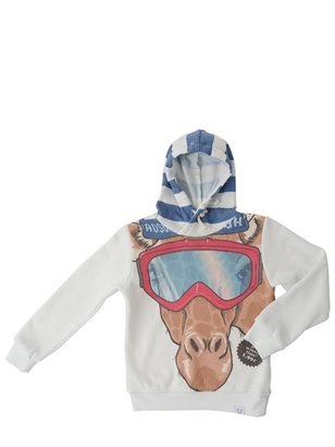 Madson Discount Giraffe Printed Hooded Cotton Sweatshirt