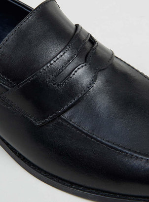 Topman Black Leather Smart Loafers