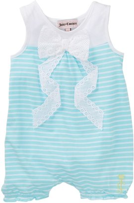 Juicy Couture Flower Border Vense Lace Striped Romper (Baby Girls)