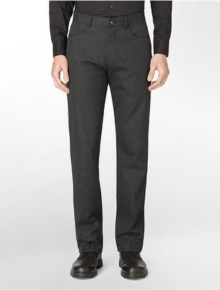 Calvin Klein Mens Straight Fit Heathered Grey Cotton Pants
