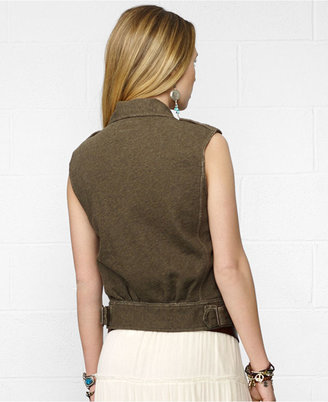 Denim & Supply Ralph Lauren Button-Front Fleece Military Vest