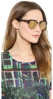 Linda Farrow Luxe Round Rimless Edge Sunglasses