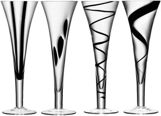 LSA International Jazz set of four champagne flutes