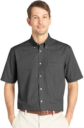 Van Heusen Big and Tall No-Iron Short-Sleeve Grid Shirt